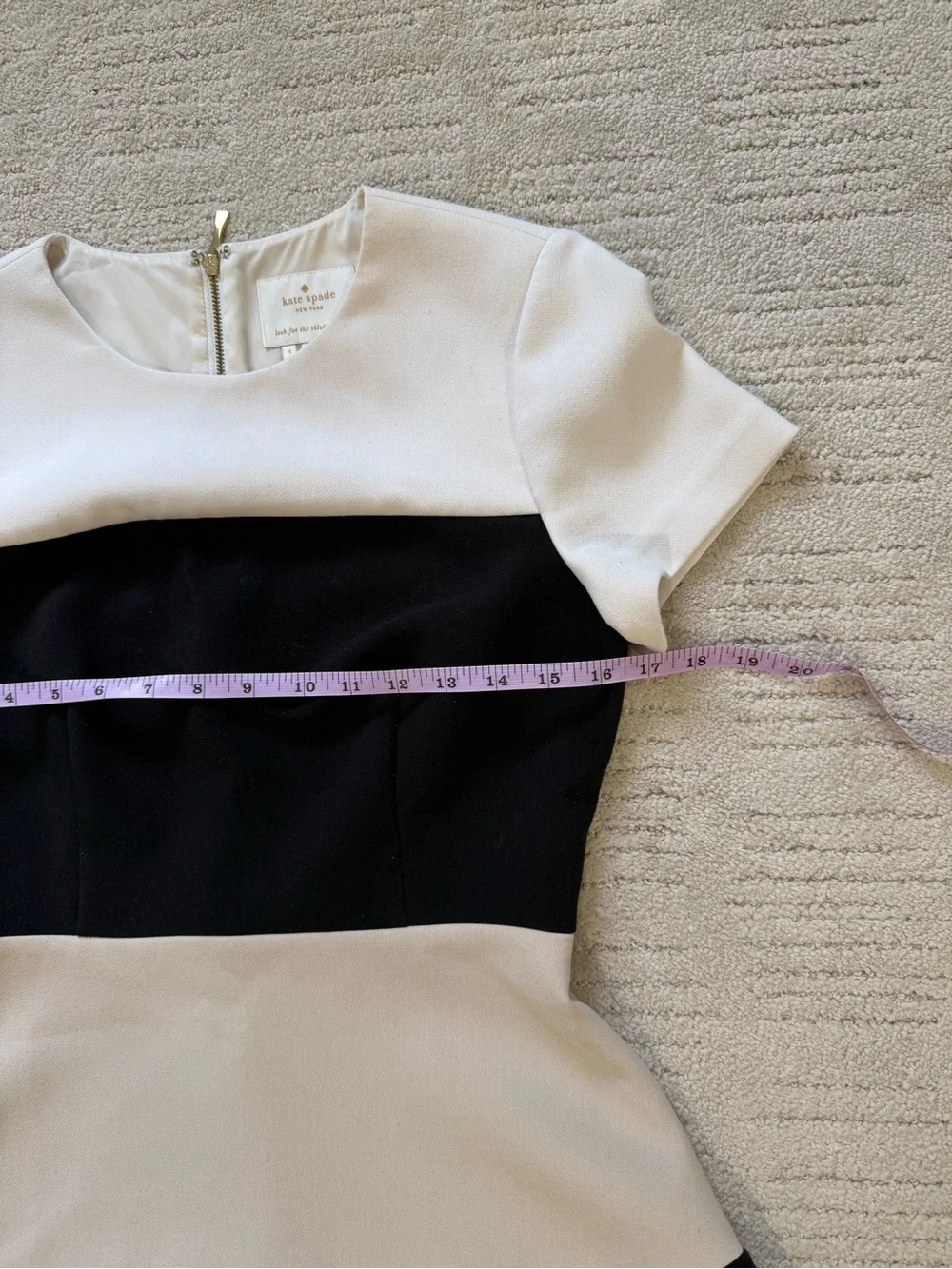 Black and White Colorblock Fit-and-Flare Dress